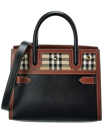 Burberry Mini Vintage Check & Leather Satchel Women