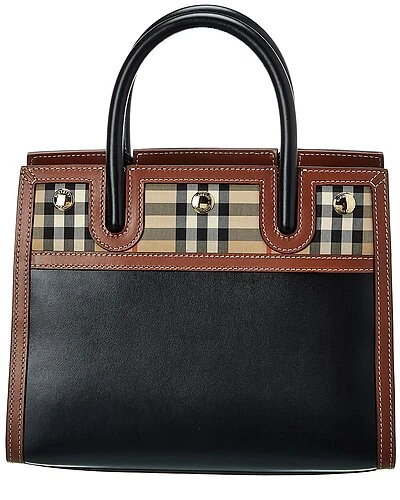 Burberry Mini Vintage Check & Leather Satchel Women - Image 2