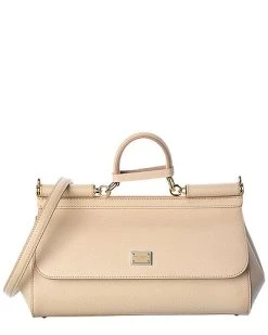 Dolce & Gabbana Sicily Medium Leather Satchel Women