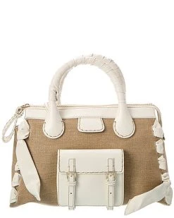 Chloé Edith Day Medium Linen & Leather Satchel Women