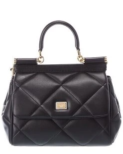 Dolce & Gabbana Quilted Sicily Small Leather Satchel Women