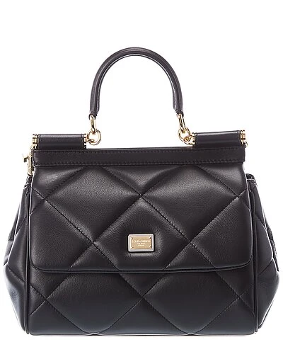 Dolce & Gabbana Quilted Sicily Small Leather Satchel Women