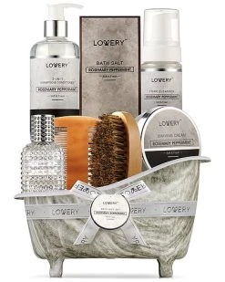 Lovery Premium Bath And Body Beauty Basket, Rosemary Peppermint Home Spa Set Women