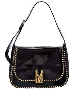 MOSCHINO Padlock Detail Leather Satchel Women