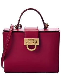 Salvatore Ferragamo Trifolio Top Handle Leather Satchel Women