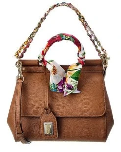 Dolce & Gabbana Sicily Small Leather Satchel Women