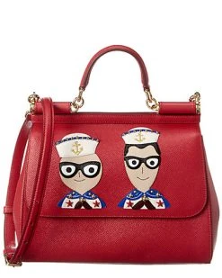 Dolce & Gabbana Sicily Leather Satchel Women