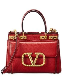 Valentino Rockstud Alcove Small Grainy Leather Satchel Women