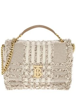 Burberry Lola Small Needle Punch Check Canvas Satchel Women