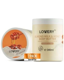 Lovery Almond Milk & Honey Whipped Body Butter, 2Pack Ultra Hydrating Body Cream Women