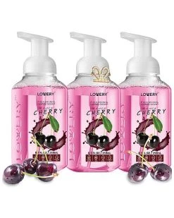 Lovery Set Of 3 Foaming Hand Soaps In Black Cherry, Hand Wash For All Skin Types Women