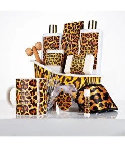 Lovery 18Pc Honey Almond Home Bath Pampering Package, Leopard Design Luxury Gift Women