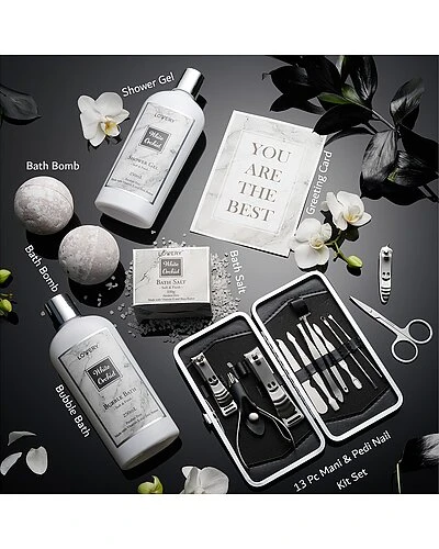 Lovery White Orchid Self Care Bath Gift Basket, 20pc Beauty & Personal Care Kit Women - Image 2