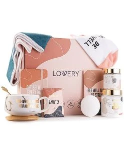 Lovery Get Well Soon Care Package, 13pc Sympathey Spa Gift, Get Well Basket Women