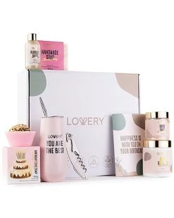 Lovery 10pc Happy Birthday Relaxing Wine Tumbler And Spa Kit With Birthday Card Women