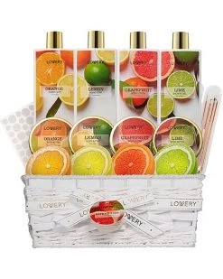 Lovery 20Pc Care Package Bath Gift Basket, Stress Relief Spa Kit In Citrus Fragrances Women