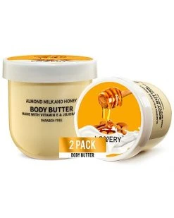Lovery Almond Milk & Honey Body Butter, 2Pc Ultra Hydrating Whipped Body Cream Women