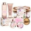 Lovery Cherry Blossom Home Spa Set, 8pc Bath And Body Gift With Cosmetic Bag Women