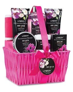 Lovery 9pc Enchanted Orchid Home-Spa Gift Basket Women