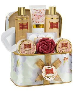 Lovery Bath & Body Gift - Honey Almond Scent Beauty Essentials With Cosmetic Bag Women