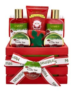 Lovery Bath And Body Christmas Gift Cherry Twinkle Bell Home Spa Set Women