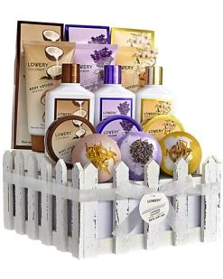Lovery 16pc Spa Gift Baskets - Coconut, Lavender Jasmine, Honey Almond Bath Set Women