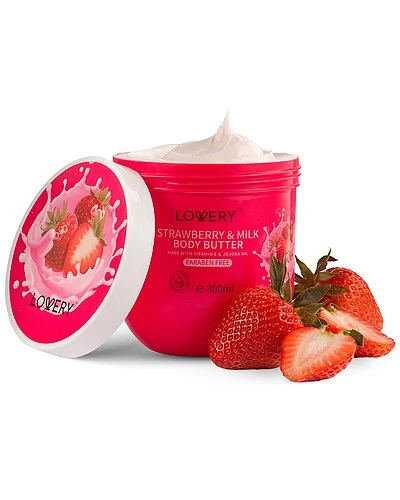 Lovery Strawberry Milk Body Butter, 6oz Whipped Body Cream Women