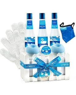 Lovery 10pc Bath Set - Ocean Breeze Scent, Home Spa Kit, Selfcare Package Women