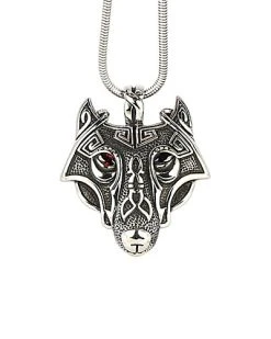 Jean Claude Dell Arte Stainless Steel Viking Wolf Necklace Men