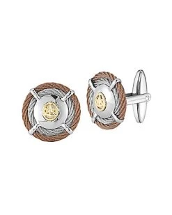 ALOR 18K & Stainless Steel Cufflinks Men