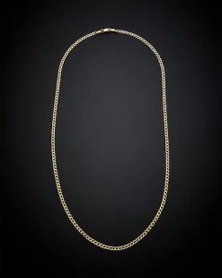 14K Italian Gold Miami Curb Chain Necklace Men