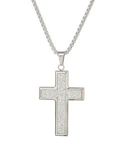 Eye Candy LA The Bold Collection Titanium CZ Mike Necklace Men