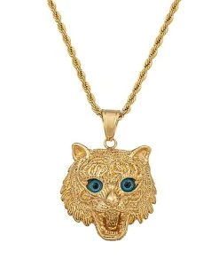 Eye Candy LA The Bold Collection Titanium CZ Finn Necklace Men