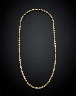 14K Italian Gold Rope Chain Necklace Men