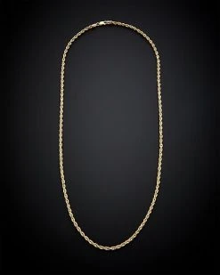 14K Italian Gold Rope Chain Necklace Men