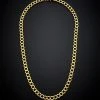 14K Italian Gold Miami Curb Chain Necklace Men