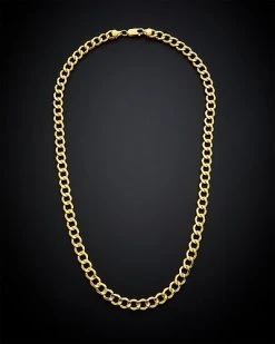 14K Italian Gold Miami Curb Chain Necklace Men
