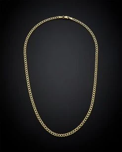 14K Italian Gold Miami Curb Chain Necklace Men