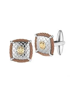 ALOR Gentlemens 18K & Stainless Steel Cufflinks