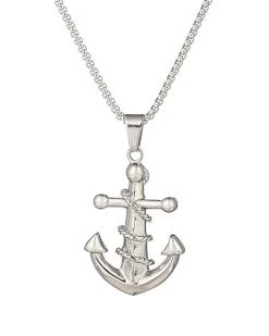 Eye Candy LA The Bold Collection Titanium Anchor Away Pendant Necklace Men