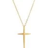 Eye Candy LA Titanium Double Cross Pendant Necklace Men