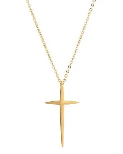 Eye Candy LA Titanium Double Cross Pendant Necklace Men