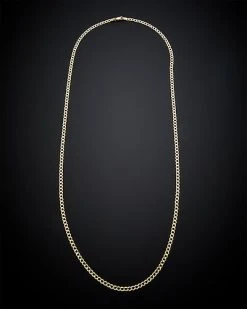 14K Italian Gold Miami Curb Chain Necklace Men