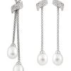 Splendid Pearls Ver 7-9mm Freshwater Pearl & CZ Earrings & Necklace Set Set Men