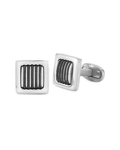 ALOR Stainless Steel Cable Cufflinks Men
