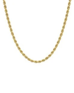 Adornia 14K Plated Rope Chain Necklace Men