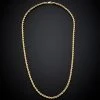 14K Italian Gold Hollow Rope Chain Necklace Men