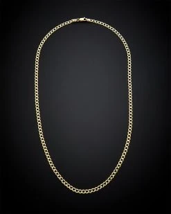 14K Italian Gold Miami Curb Chain Necklace Men