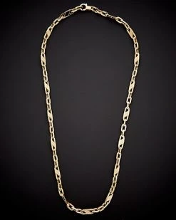 14K Italian Gold Fancy Mariner Link Necklace Men