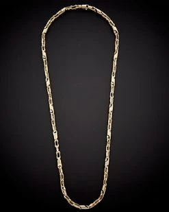 14K Italian Gold Fancy Bullet Link Necklace Men